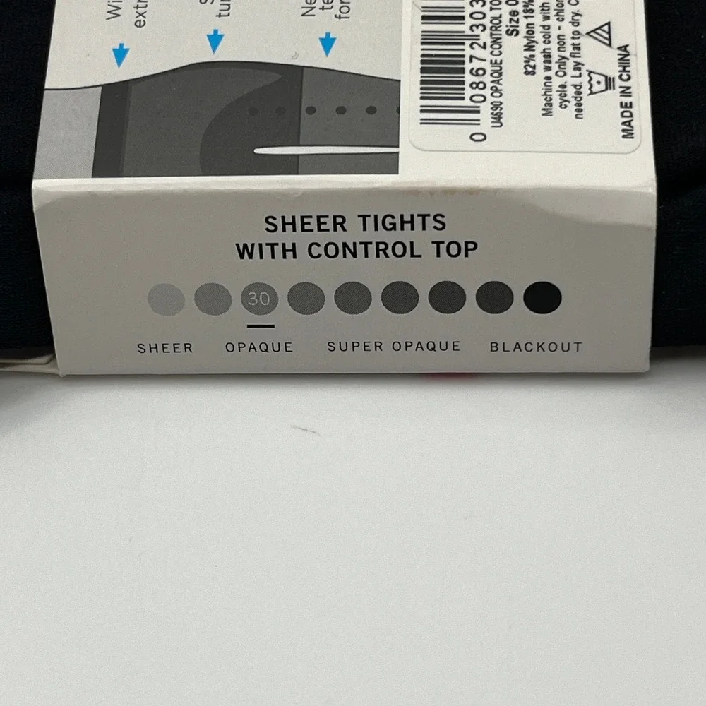 HUE Tights Womens Size 2 Black Opaque Control Top Perfit Technology U4690 New